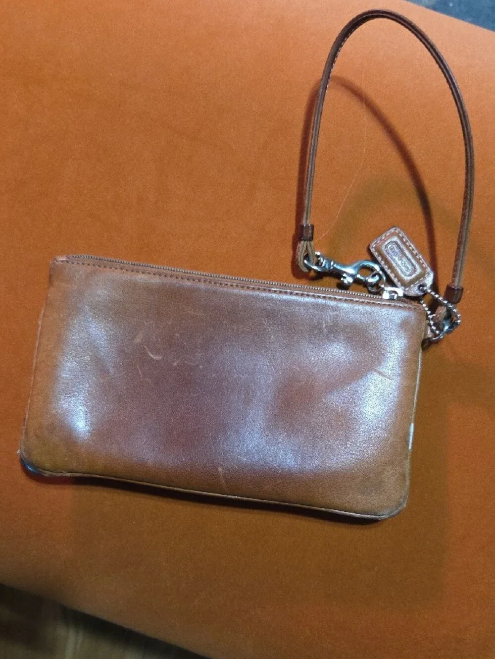 VTG Coach Soho Brown Leather Buckle Flap Wristlet